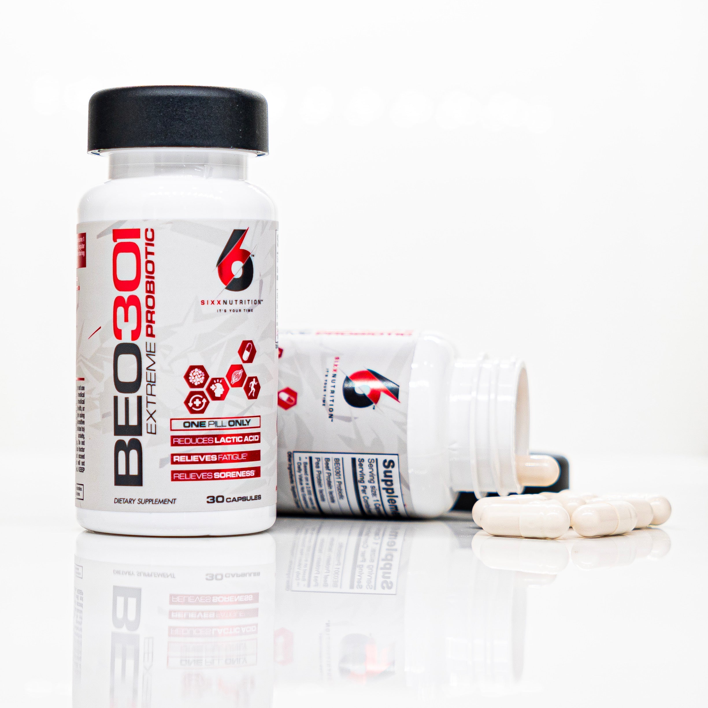 BE0301 Extreme Probiotic by Sixx Nutrition 1 pill, maintains gut health formulated for athletes.